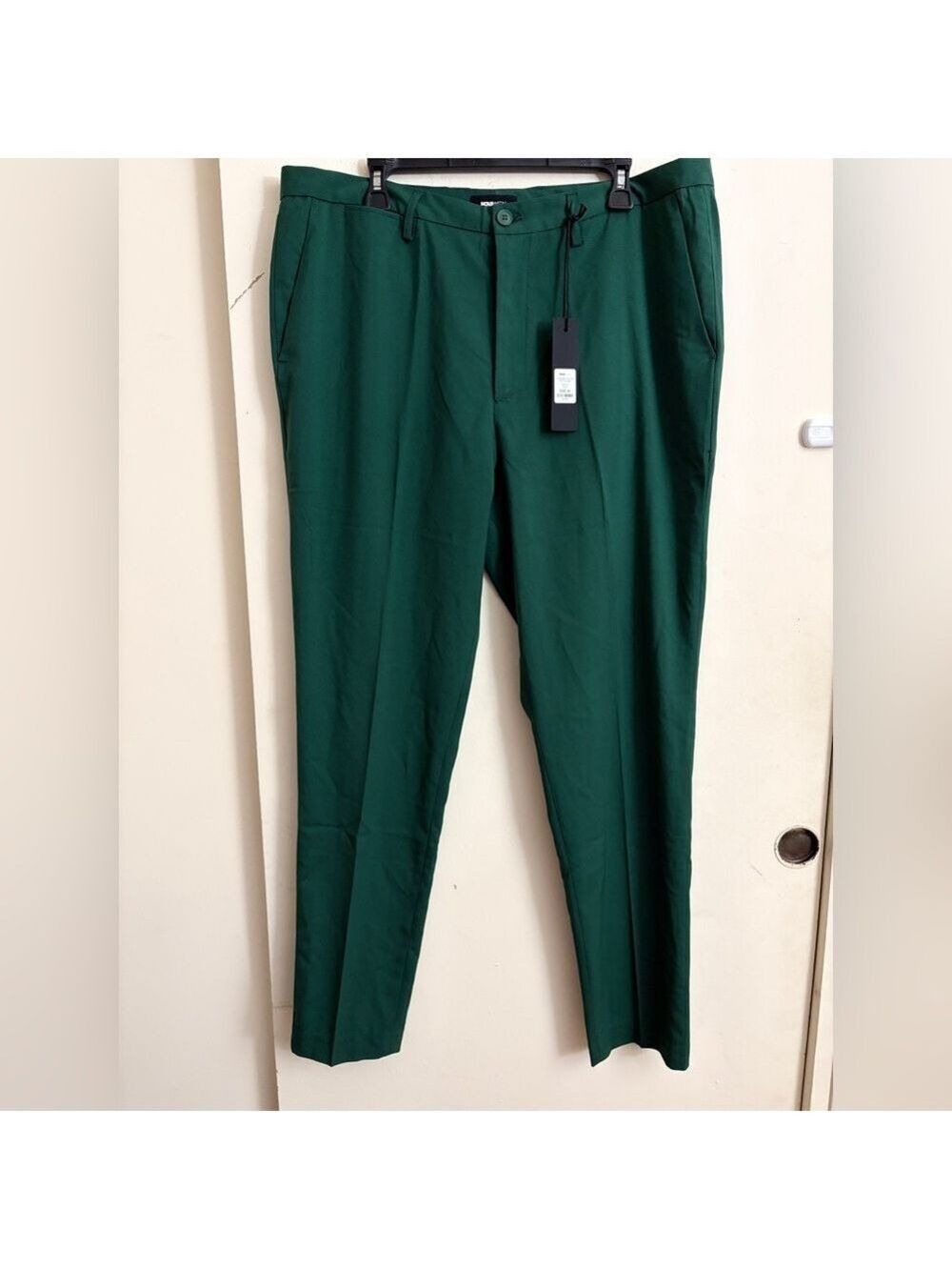 Fashion Nova Modern Stretch Slim Fit Dress Pants Emerald Hunter Green Size38 NWT
